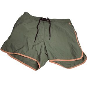 Onia Men's Drawstring Built-In Mesh Brief Swim Trunks Army Green‎ Size 36